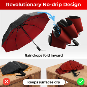 Reverse Folding Umbrella - Red-Black