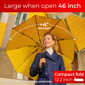 Reverse Folding Umbrella - Black-Yellow