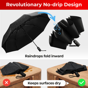 Reverse Folding Umbrellas - Black 2-Pack