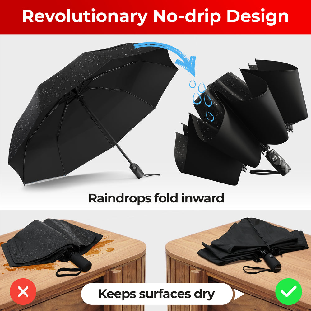 Reverse Folding Umbrellas - Black & Navy Blue