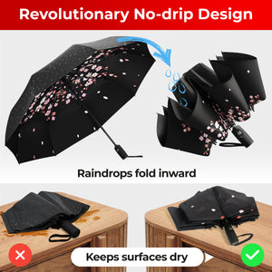 Reverse Folding Umbrella - Cherry Blossom