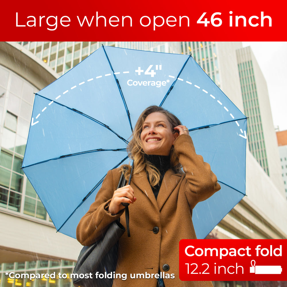 Reverse Folding Umbrella - Light Blue