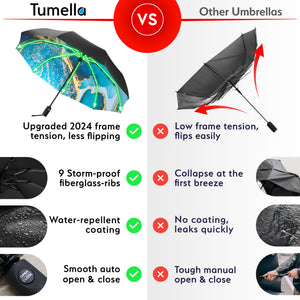 Reverse Folding Umbrella - Royal Azure