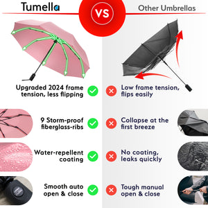 Reverse Folding Umbrella - Soft Pink