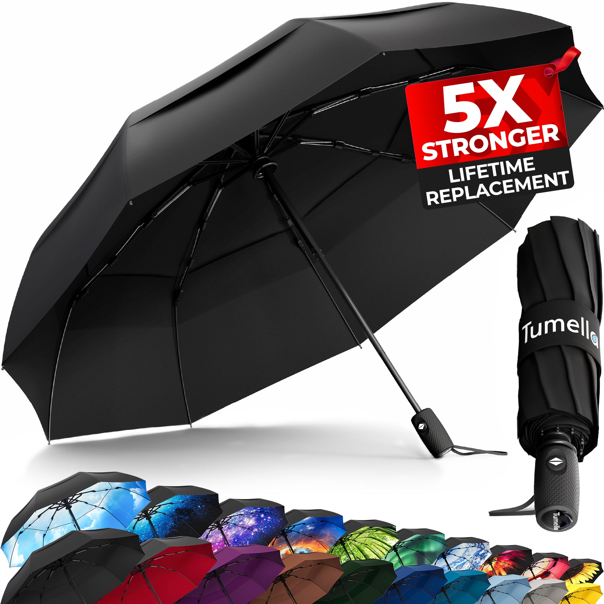 Black Travel Umbrella